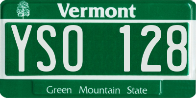 VT license plate YSO128