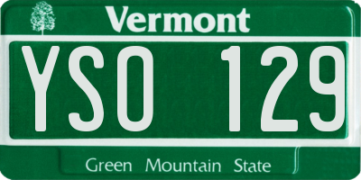 VT license plate YSO129