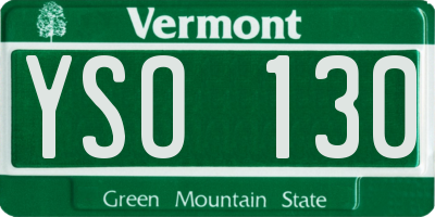 VT license plate YSO130