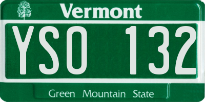 VT license plate YSO132