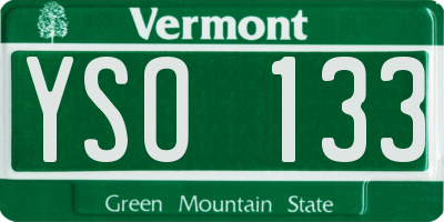 VT license plate YSO133