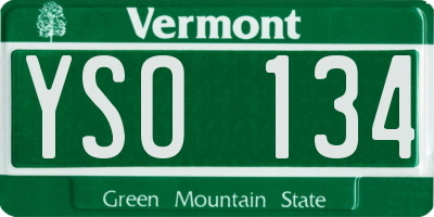 VT license plate YSO134