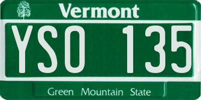 VT license plate YSO135