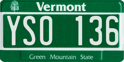 VT license plate YSO136