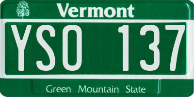 VT license plate YSO137