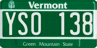 VT license plate YSO138