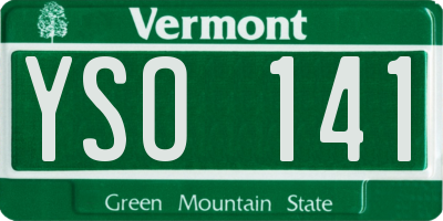 VT license plate YSO141