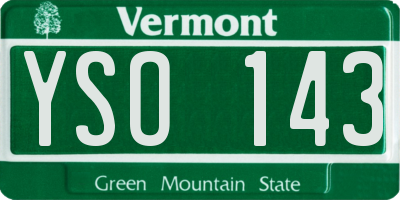 VT license plate YSO143