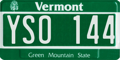 VT license plate YSO144