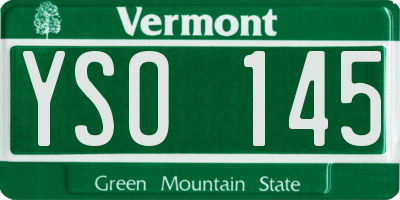 VT license plate YSO145