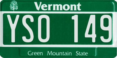 VT license plate YSO149