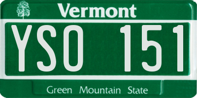 VT license plate YSO151