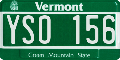VT license plate YSO156