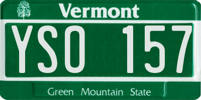 VT license plate YSO157