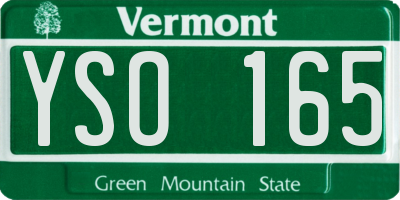 VT license plate YSO165
