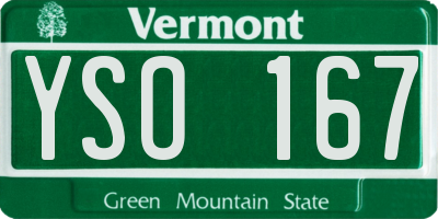 VT license plate YSO167