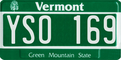 VT license plate YSO169