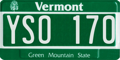 VT license plate YSO170