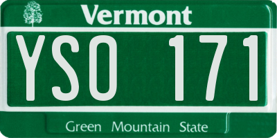 VT license plate YSO171