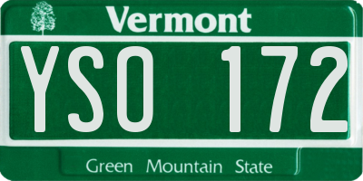 VT license plate YSO172