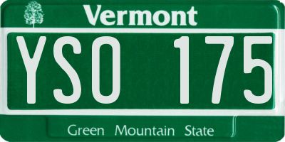 VT license plate YSO175