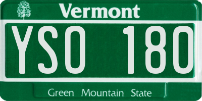 VT license plate YSO180