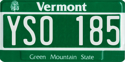 VT license plate YSO185