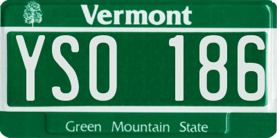 VT license plate YSO186