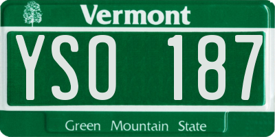 VT license plate YSO187