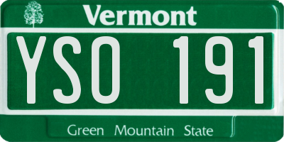 VT license plate YSO191