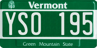VT license plate YSO195