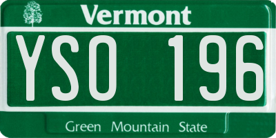 VT license plate YSO196
