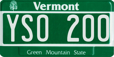 VT license plate YSO200