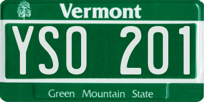 VT license plate YSO201