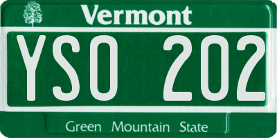 VT license plate YSO202