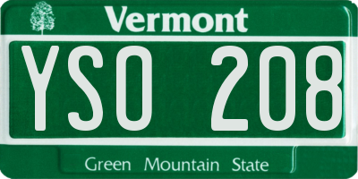 VT license plate YSO208