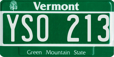 VT license plate YSO213