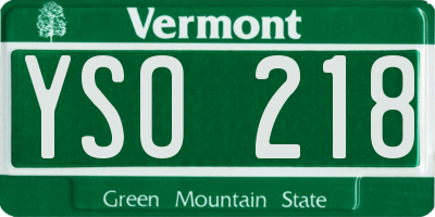 VT license plate YSO218