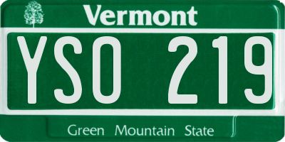 VT license plate YSO219