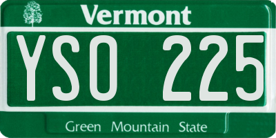 VT license plate YSO225
