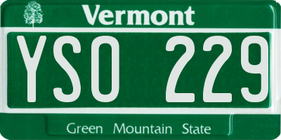 VT license plate YSO229