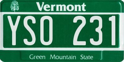 VT license plate YSO231