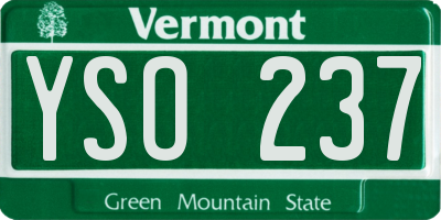 VT license plate YSO237