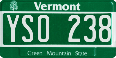 VT license plate YSO238