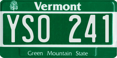VT license plate YSO241