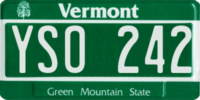 VT license plate YSO242