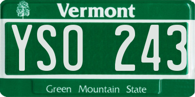 VT license plate YSO243