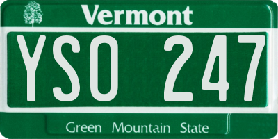 VT license plate YSO247