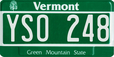 VT license plate YSO248