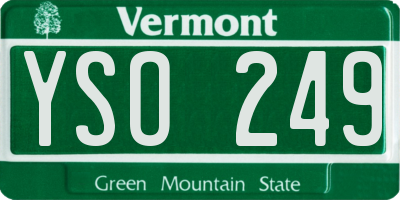 VT license plate YSO249